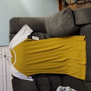 LuLaRoe Julia Dress NWT Size XL Mustard Yellow Color